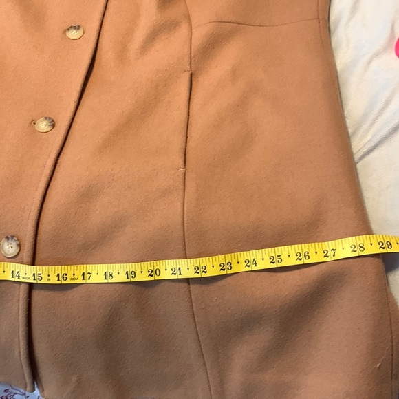Lands end wool tan camel midi dress coat overcoat plus size 20w church neutral - Picture 7 of 11